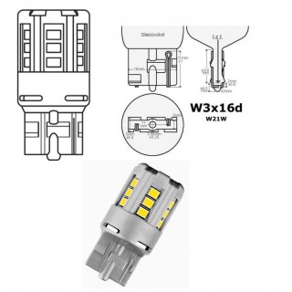 Диодна крушка (LED крушка) 12V, W21W, W3x16d, блистер 2 бр. Osram